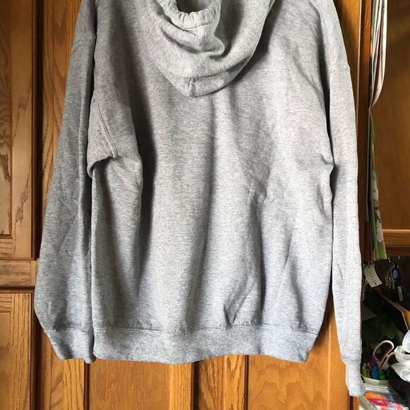 JET John Eshaya V-Neck Heather Rhinestone Detail Pullover Hoodie Gray - M/L - Picture 11 of 15